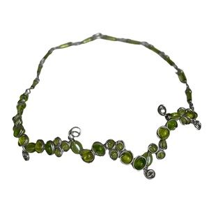 ★ Handcrafted green statement necklace ★